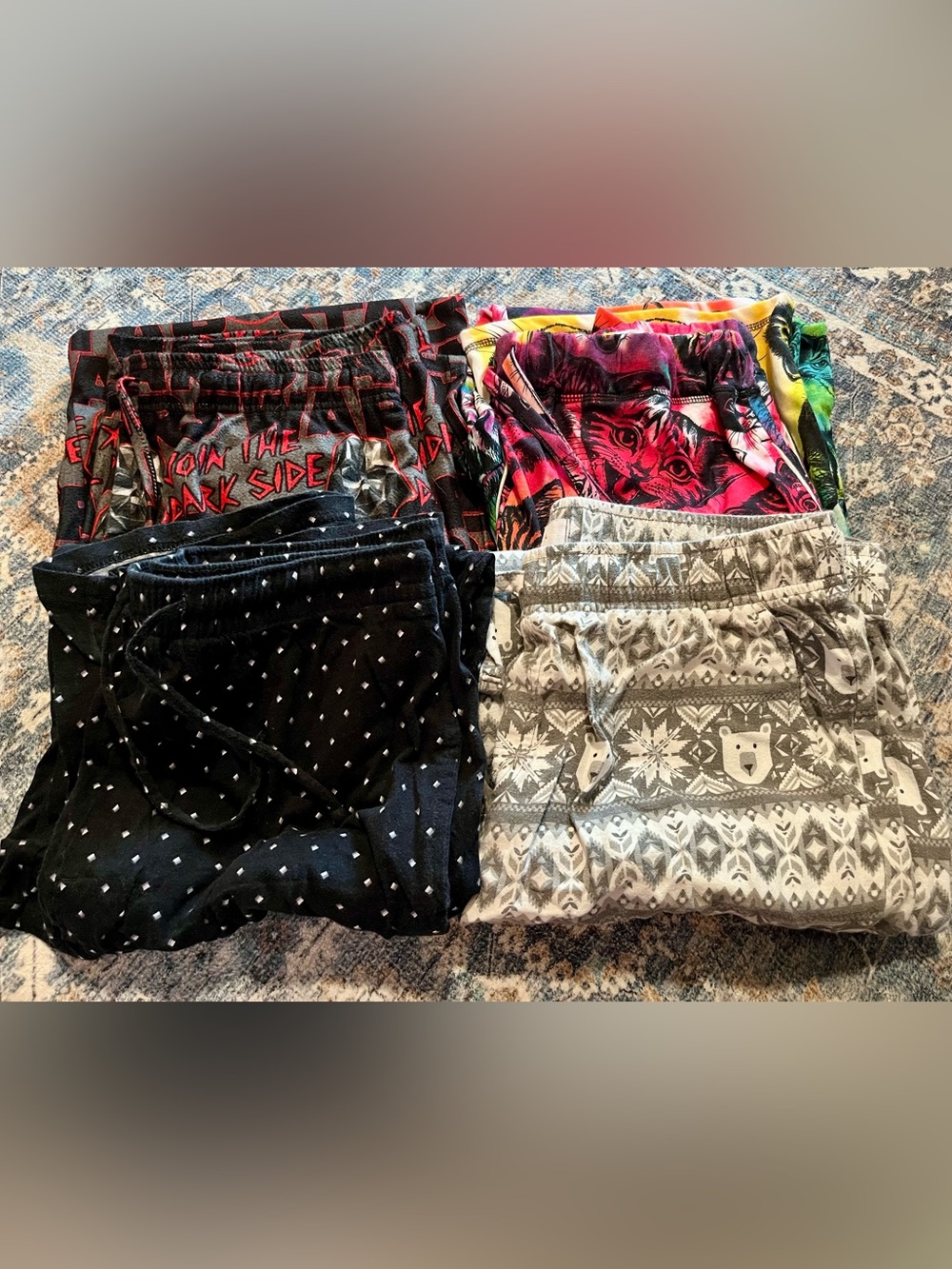 Men’s Size Large Mixed-Pattern Pajama Pants - Assorted Colors